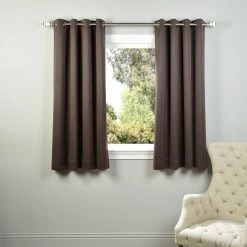 Hot Sale ❤️ Exclusive Fabrics Room Darkening Blackout Grommet 63-inch Curtain Panel Pair (2 Panels) - 50 X 63 Jet Black 💯 -Exclusive Fabrics SHOP Exclusive Fabrics Thermal Blackout Grommet 63 inch Curtain Panel Pair 1