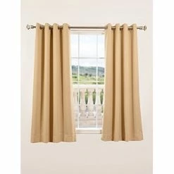 Hot Sale ❤️ Exclusive Fabrics Room Darkening Blackout Grommet 63-inch Curtain Panel Pair (2 Panels) - 50 X 63 Jet Black 💯 -Exclusive Fabrics SHOP Exclusive Fabrics Thermal Blackout Grommet 63 inch Curtain Panel Pair