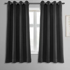 Hot Sale ❤️ Exclusive Fabrics Room Darkening Blackout Grommet 63-inch Curtain Panel Pair (2 Panels) - 50 X 63 Jet Black 💯 -Exclusive Fabrics SHOP Exclusive Fabrics Thermal Blackout Grommet 63 inch Curtain Panel Pair 282 Panels29 2