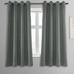 Hot Sale ❤️ Exclusive Fabrics Room Darkening Blackout Grommet 63-inch Curtain Panel Pair (2 Panels) - 50 X 63 Jet Black 💯 -Exclusive Fabrics SHOP Exclusive Fabrics Thermal Blackout Grommet 63 inch Curtain Panel Pair 282 Panels29 5