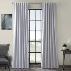 Cheap 😀 Exclusive Fabrics Blackout Room Darkening 120-inch Curtain Panel Pair (2 Panels) Fog Grey 🎉 -Exclusive Fabrics SHOP Exclusive Fabrics Thermal Insulated Solid Blackout 120 inch Curtain Panel Pair 11
