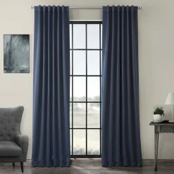 Cheap 😀 Exclusive Fabrics Blackout Room Darkening 120-inch Curtain Panel Pair (2 Panels) Fog Grey 🎉 -Exclusive Fabrics SHOP Exclusive Fabrics Thermal Insulated Solid Blackout 120 inch Curtain Panel Pair 5