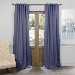 Cheap 😀 Exclusive Fabrics Blackout Room Darkening 120-inch Curtain Panel Pair (2 Panels) Fog Grey 🎉 -Exclusive Fabrics SHOP Exclusive Fabrics Thermal Insulated Solid Blackout 120 inch Curtain Panel Pair 6