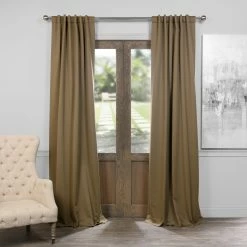 Cheap 😀 Exclusive Fabrics Blackout Room Darkening 120-inch Curtain Panel Pair (2 Panels) Fog Grey 🎉 -Exclusive Fabrics SHOP Exclusive Fabrics Thermal Insulated Solid Blackout 120 inch Curtain Panel Pair 8