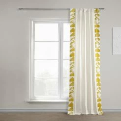 Budget ❤️ Exclusive Fabrics Traid Solid Cotton Bordered Curtain (1 Panel) Traid Gold 🔔 -Exclusive Fabrics SHOP Exclusive Fabrics Traid Solid Cotton Bordered Curtain 281 Panel29 10
