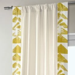 Budget ❤️ Exclusive Fabrics Traid Solid Cotton Bordered Curtain (1 Panel) Traid Gold 🔔 -Exclusive Fabrics SHOP Exclusive Fabrics Traid Solid Cotton Bordered Curtain 281 Panel29 13