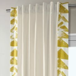 Budget ❤️ Exclusive Fabrics Traid Solid Cotton Bordered Curtain (1 Panel) Traid Gold 🔔 -Exclusive Fabrics SHOP Exclusive Fabrics Traid Solid Cotton Bordered Curtain 281 Panel29 14