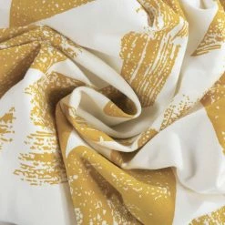 Outlet 🌟 Exclusive Fabrics Triad Printed Cotton Twill Curtain (1 Panel) Gold 💯 -Exclusive Fabrics SHOP Exclusive Fabrics Triad Gold Printed Cotton Twill Curtain Panel 14