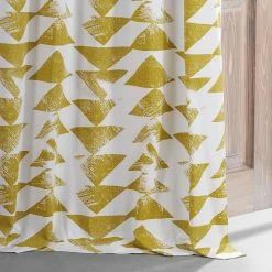 New 🤩 Exclusive Fabrics Triad Printed Cotton Hotel Blackout Curtain (1 Panel) Triad Gold 😉 -Exclusive Fabrics SHOP Exclusive Fabrics Triad Printed Cotton Blackout Curtain Pair 282 Panels29 4