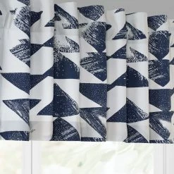 New ✔️ Exclusive Fabrics Triad Printed Cotton Window Valance - 50 X 19 Triad Indigo ⌛ -Exclusive Fabrics SHOP Exclusive Fabrics Triad Printed Cotton Window Valance 4