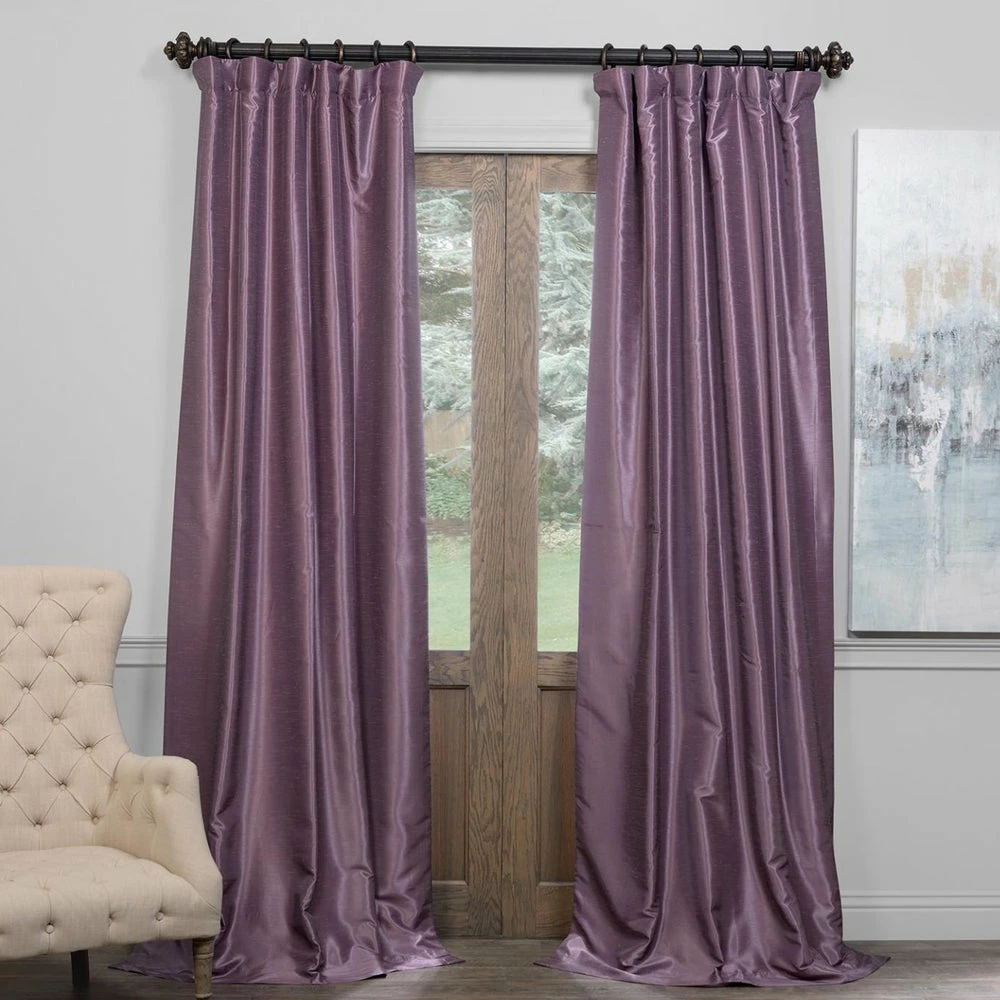 Best Sale ⌛ Exclusive Fabrics Blackout Textured Faux Dupioni Silk Curtain Panel Ruby ✨ 4 Best Sale ⌛ Exclusive Fabrics Blackout Textured Faux Dupioni Silk Curtain Panel Ruby ✨ - Image 2
