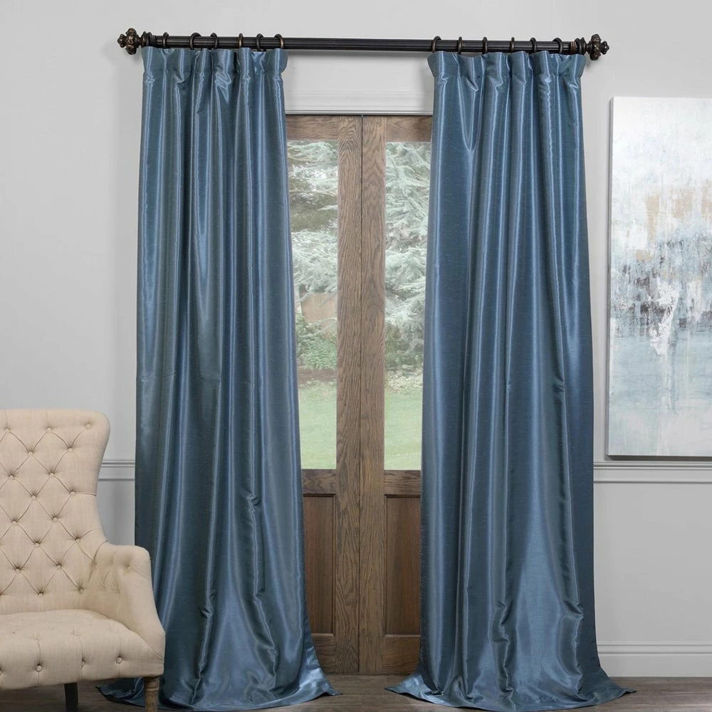 Best Sale ⌛ Exclusive Fabrics Blackout Textured Faux Dupioni Silk Curtain Panel Ruby ✨ 6 Best Sale ⌛ Exclusive Fabrics Blackout Textured Faux Dupioni Silk Curtain Panel Ruby ✨ - Image 4