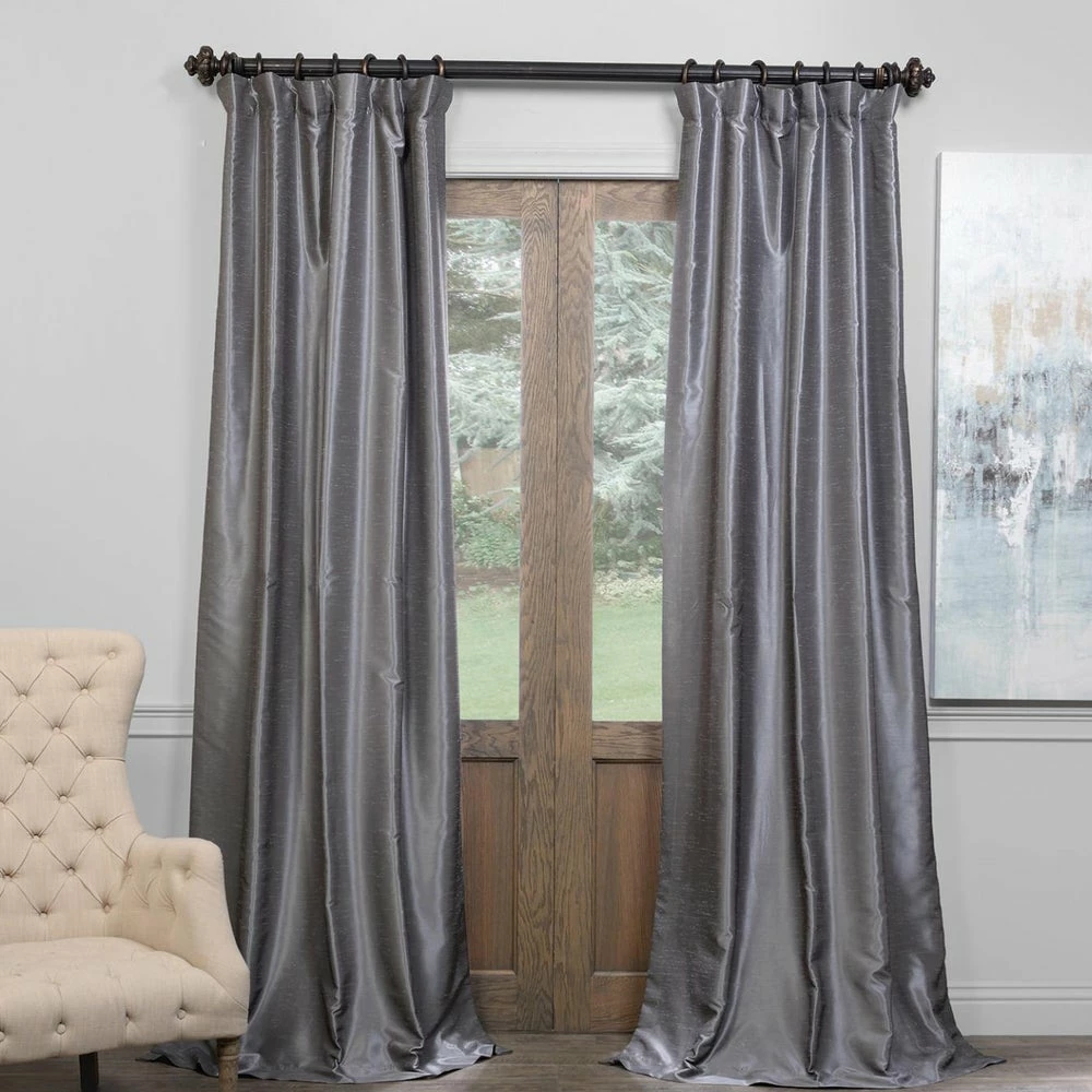 Best Sale ⌛ Exclusive Fabrics Blackout Textured Faux Dupioni Silk Curtain Panel Ruby ✨ 9 Best Sale ⌛ Exclusive Fabrics Blackout Textured Faux Dupioni Silk Curtain Panel Ruby ✨ - Image 7