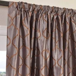 Best Pirce 💯 Exclusive Fabrics Tunisia Embroidered Faux Silk Curtain (1 Panel) Tunisia Ivory 🔥 -Exclusive Fabrics SHOP Exclusive Fabrics Tunisia Embroidered Faux Silk Curtain Panel 54ee3cc2 f03d 48e5 baa5 c7d7519d0c14