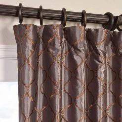 Best Pirce 💯 Exclusive Fabrics Tunisia Embroidered Faux Silk Curtain (1 Panel) Tunisia Ivory 🔥 -Exclusive Fabrics SHOP Exclusive Fabrics Tunisia Embroidered Faux Silk Curtain Panel fd76647a 3afe 4740 940d cbadab6f4228