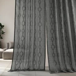 Cheapest ✔️ Exclusive Fabrics Vega Patterned Linen Sheer Curtain (1 Panel) Vega Charcoal ✨ -Exclusive Fabrics SHOP Exclusive Fabrics Vega Patterned Linen Sheer Curtain 281 Panel29 5