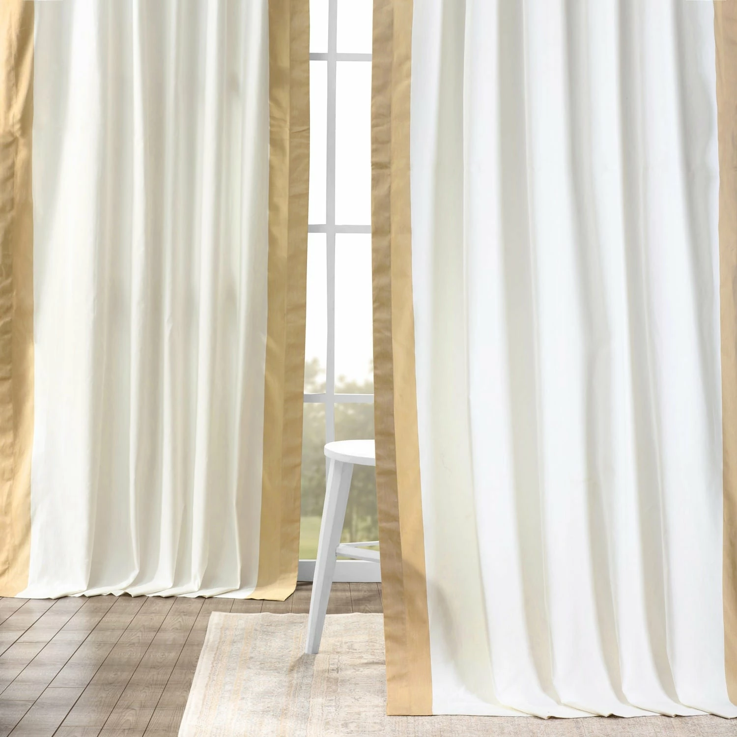Flash Sale ⭐ Exclusive Fabrics Vertical Colorblock Panama Curtain (1 Panel) Warm Off-white & Grey ✨ 5 Flash Sale ⭐ Exclusive Fabrics Vertical Colorblock Panama Curtain (1 Panel) Warm Off-white & Grey ✨ - Image 3