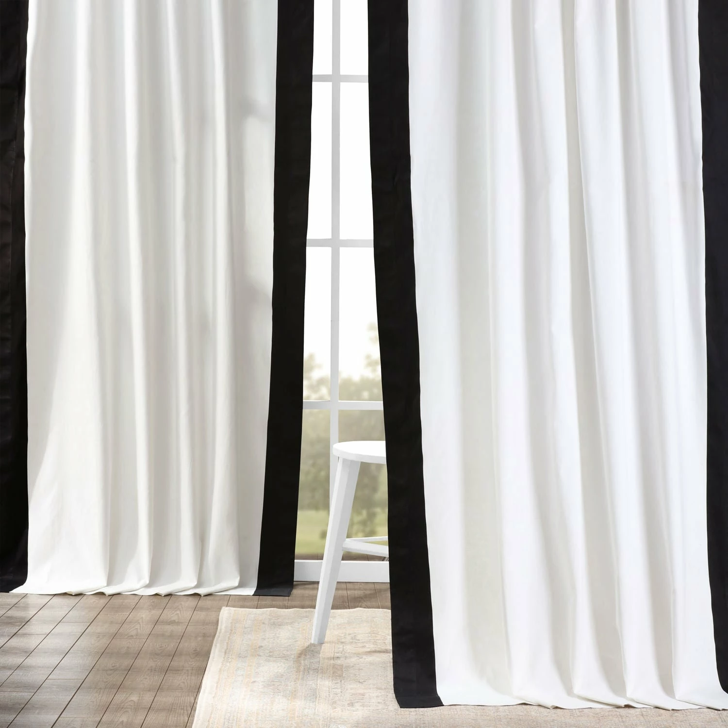 Flash Sale ⭐ Exclusive Fabrics Vertical Colorblock Panama Curtain (1 Panel) Warm Off-white & Grey ✨ 6 Flash Sale ⭐ Exclusive Fabrics Vertical Colorblock Panama Curtain (1 Panel) Warm Off-white & Grey ✨ - Image 4