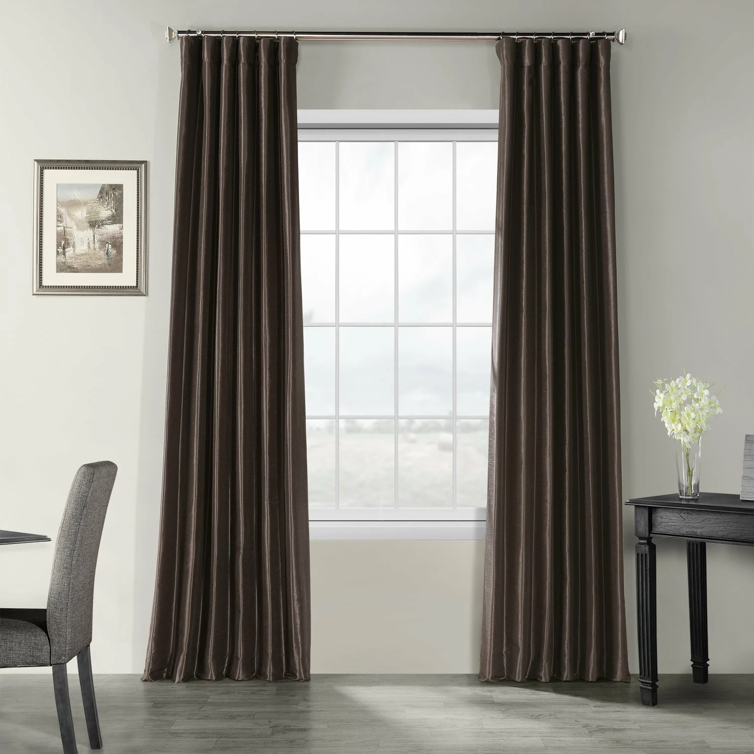 Budget 🌟 Exclusive Fabrics Ex. Fabrics Vintage Textured Faux Dupioni Silk Curtain (1 Panel) Copper Kettle ⌛ 9 Budget 🌟 Exclusive Fabrics Ex. Fabrics Vintage Textured Faux Dupioni Silk Curtain (1 Panel) Copper Kettle ⌛ - Image 7