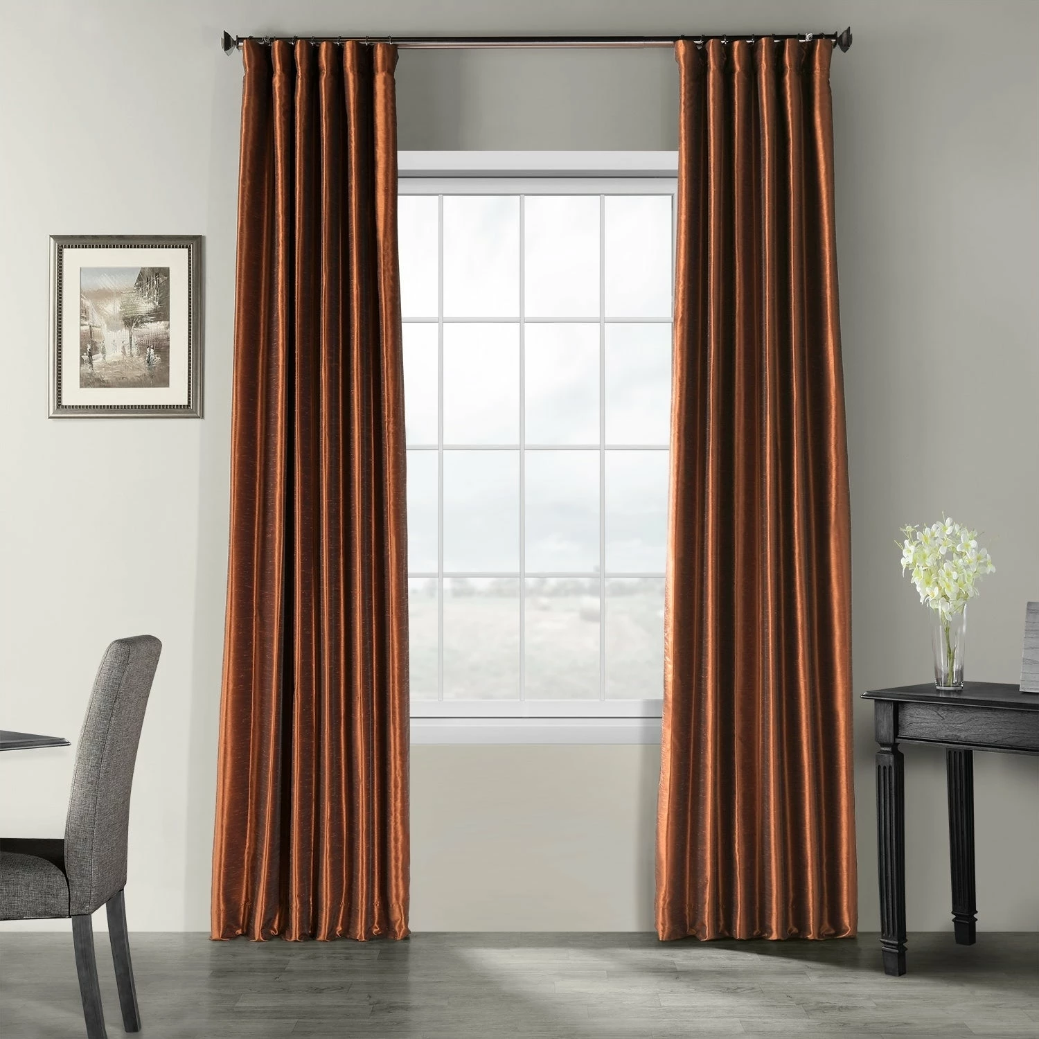 Budget 🌟 Exclusive Fabrics Ex. Fabrics Vintage Textured Faux Dupioni Silk Curtain (1 Panel) Copper Kettle ⌛ 15 Budget 🌟 Exclusive Fabrics Ex. Fabrics Vintage Textured Faux Dupioni Silk Curtain (1 Panel) Copper Kettle ⌛ - Image 13