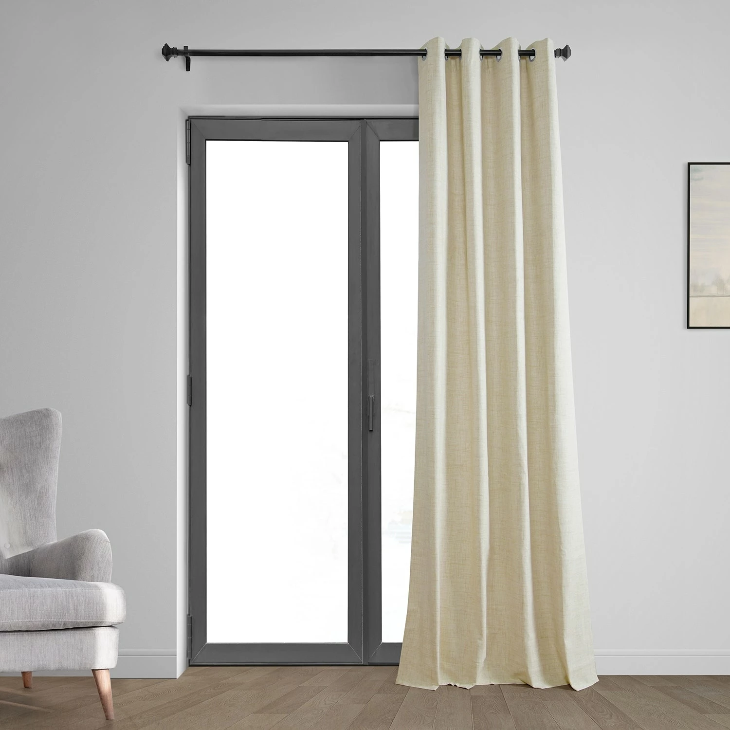 Promo ๐ Exclusive Fabrics Vintage Thermal Cross Linen Weave Max Blackout Grommet Curtain (1 Panel) Starlight Off White ๐ 4 Promo ๐ Exclusive Fabrics Vintage Thermal Cross Linen Weave Max Blackout Grommet Curtain (1 Panel) Starlight Off White ๐ - Image 2