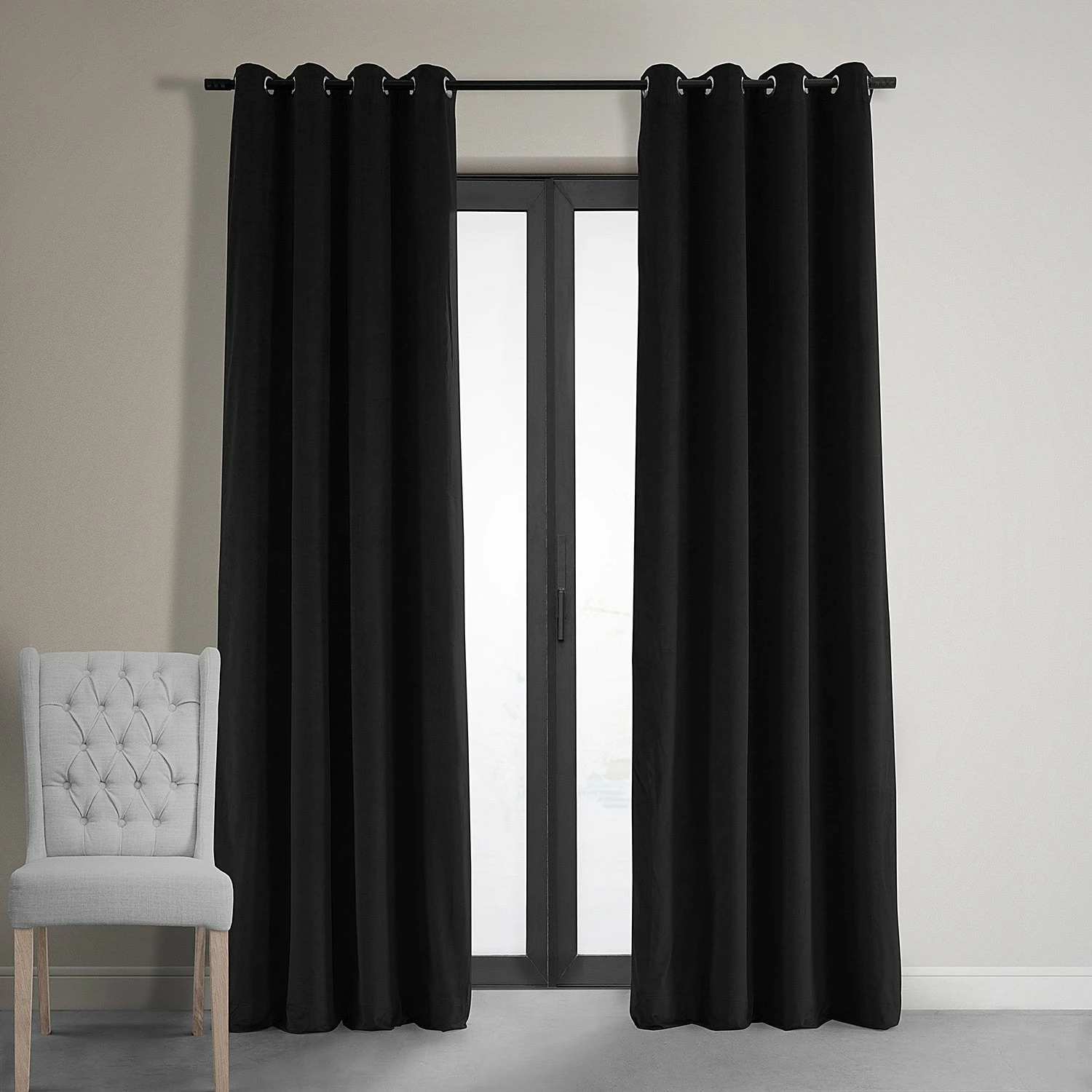 Discount ๐ Exclusive Fabrics Warm Black Grommet Velvet Blackout Curtain (1 Panel) ๐คฉ 3 Discount ๐ Exclusive Fabrics Warm Black Grommet Velvet Blackout Curtain (1 Panel) ๐คฉ