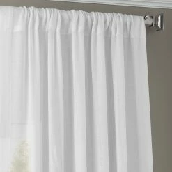 New 💯 Exclusive Fabrics White Orchid Faux Linen Sheer Curtain (1 Panel) 👍 -Exclusive Fabrics SHOP Exclusive Fabrics White Orchid Faux Linen Sheer Curtain Panel 2