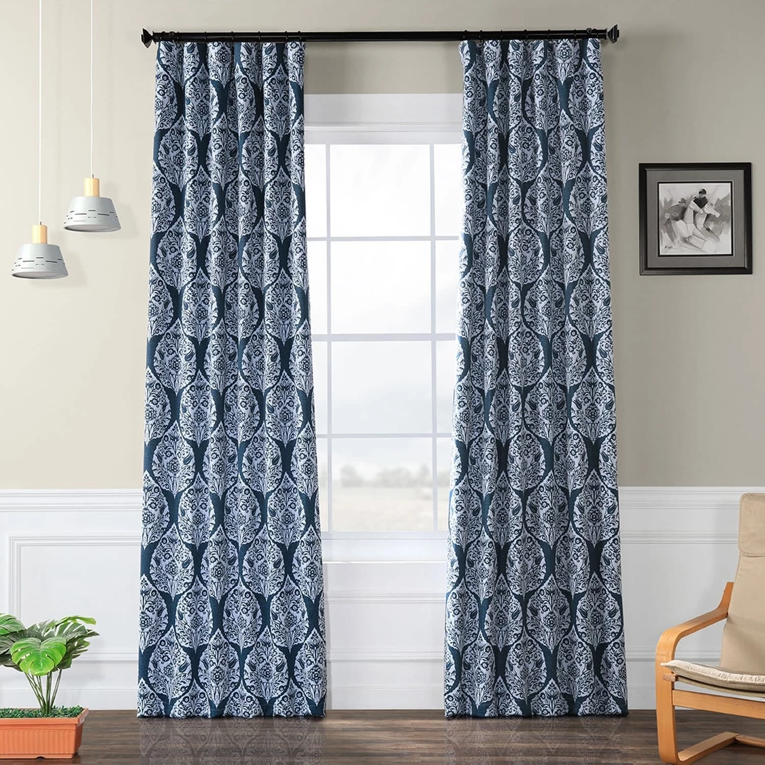 Coupon ๐ฅฐ Exclusive Fabrics Woodcut Room Darkening Curtain Panel Pair (2 Panels) Woodcut Blue ๐ 3 Coupon ๐ฅฐ Exclusive Fabrics Woodcut Room Darkening Curtain Panel Pair (2 Panels) Woodcut Blue ๐