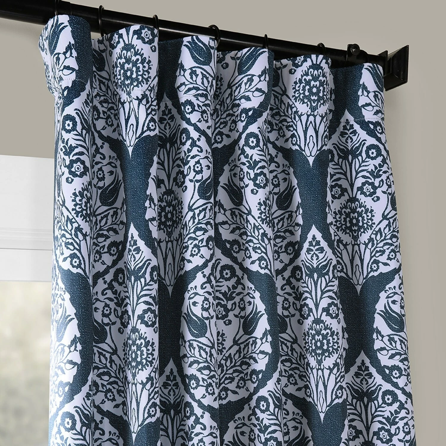 Coupon ๐ฅฐ Exclusive Fabrics Woodcut Room Darkening Curtain Panel Pair (2 Panels) Woodcut Blue ๐ 4 Coupon ๐ฅฐ Exclusive Fabrics Woodcut Room Darkening Curtain Panel Pair (2 Panels) Woodcut Blue ๐ - Image 2