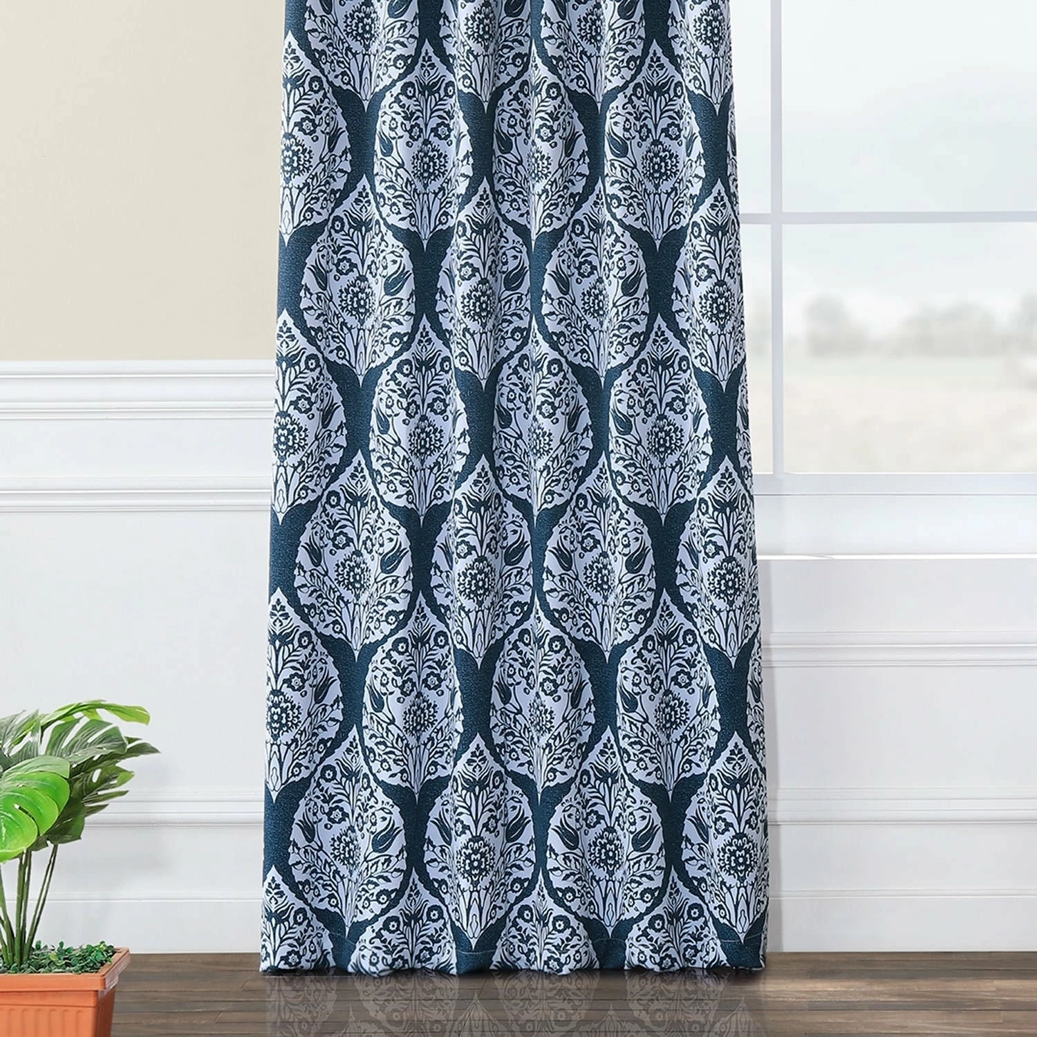 Coupon ๐ฅฐ Exclusive Fabrics Woodcut Room Darkening Curtain Panel Pair (2 Panels) Woodcut Blue ๐ 8 Coupon ๐ฅฐ Exclusive Fabrics Woodcut Room Darkening Curtain Panel Pair (2 Panels) Woodcut Blue ๐ - Image 6