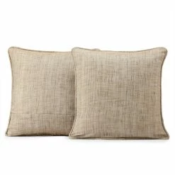 Buy 😍 Exclusive Fabrics Yarn Dyed Designer Faux Raw Textured Silk Cushion Cover (Set Of 2) Linen Tan 🤩 -Exclusive Fabrics SHOP Exclusive Fabrics Yarn Dyed Designer Faux Raw Textured Silk Cushion Cover Pair 2