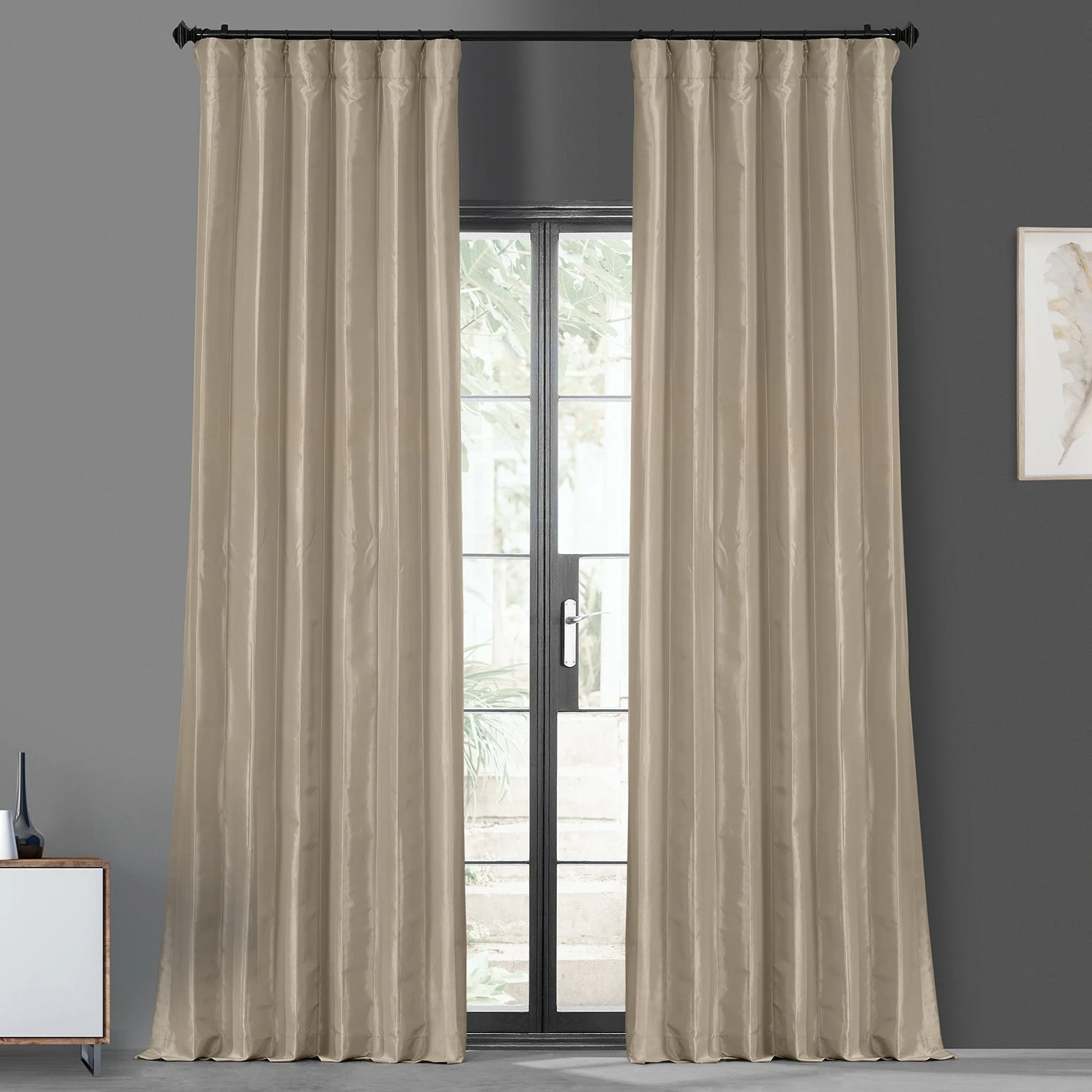 Cheap 👍 Exclusive Fabrics Ex. Fabrics Faux Silk Taffeta Solid Blkout Curtain (1 Panel) Eggshell 🔔 4 Cheap 👍 Exclusive Fabrics Ex. Fabrics Faux Silk Taffeta Solid Blkout Curtain (1 Panel) Eggshell 🔔 - Image 2