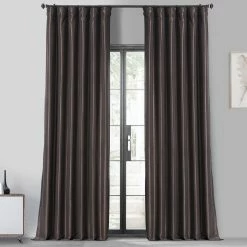 Cheap 👍 Exclusive Fabrics Ex. Fabrics Faux Silk Taffeta Solid Blkout Curtain (1 Panel) Eggshell 🔔