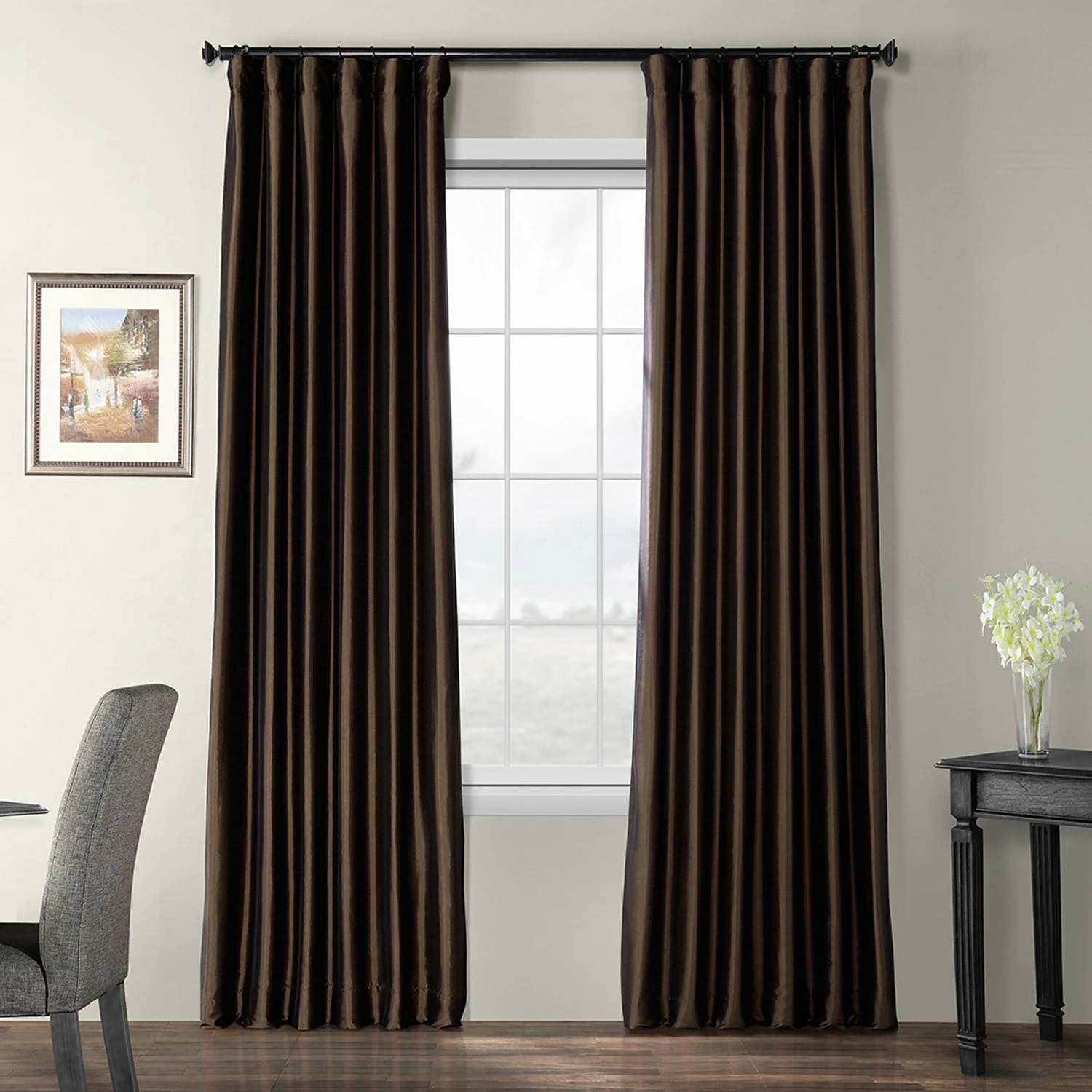 Cheap 👍 Exclusive Fabrics Ex. Fabrics Faux Silk Taffeta Solid Blkout Curtain (1 Panel) Eggshell 🔔 7 Cheap 👍 Exclusive Fabrics Ex. Fabrics Faux Silk Taffeta Solid Blkout Curtain (1 Panel) Eggshell 🔔 - Image 5
