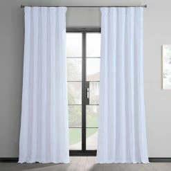 Best Pirce 🎁 Exclusive Fabrics Ice White Vintage Faux Textured Dupioni Silk Curtain Panel (1 Panel) 🔔