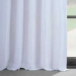 Best Pirce 🎁 Exclusive Fabrics Ice White Vintage Faux Textured Dupioni Silk Curtain Panel (1 Panel) 🔔 -Exclusive Fabrics SHOP Ice White Vintage Faux Textured Dupioni Silk 108L Curtain Panel 4