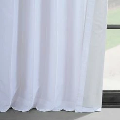 Best Pirce 🎁 Exclusive Fabrics Ice White Vintage Faux Textured Dupioni Silk Curtain Panel (1 Panel) 🔔 -Exclusive Fabrics SHOP Ice White Vintage Faux Textured Dupioni Silk 108L Curtain Panel 6