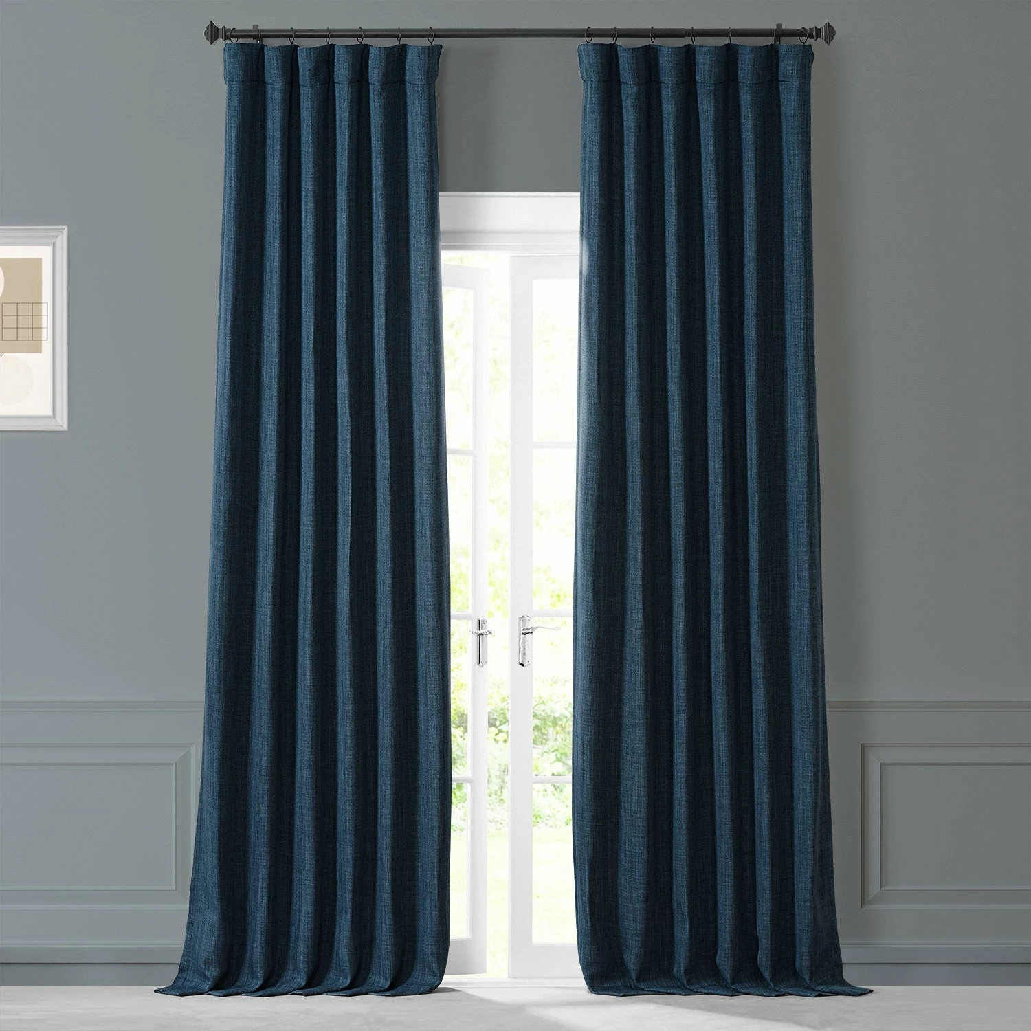 New 💯 Exclusive Fabrics Monochromatic Faux Linen Room Darkening Curtain Pair (2 Panels) Chicago Grey 😉 10 New 💯 Exclusive Fabrics Monochromatic Faux Linen Room Darkening Curtain Pair (2 Panels) Chicago Grey 😉 - Image 8