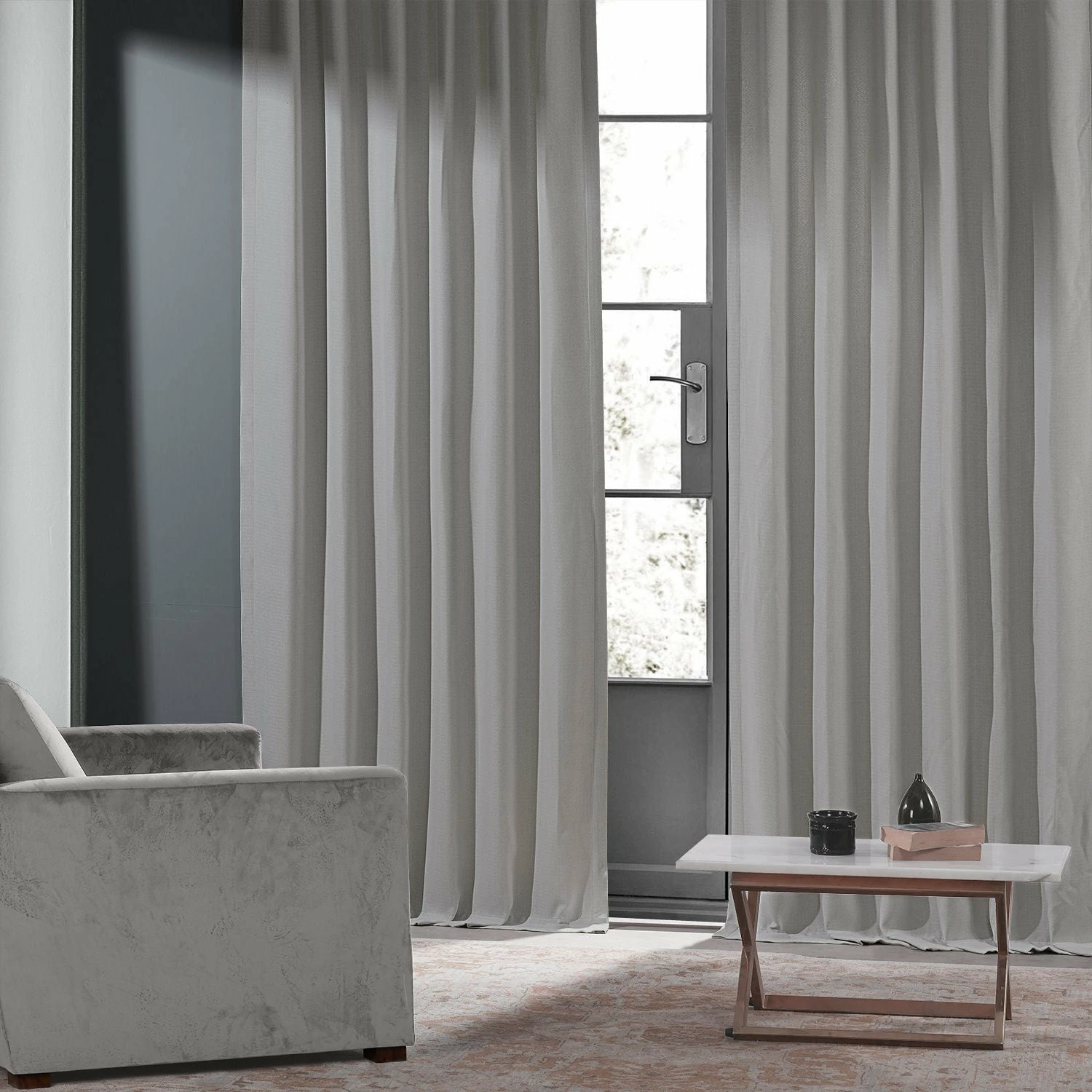 New 💯 Exclusive Fabrics Monochromatic Faux Linen Room Darkening Curtain Pair (2 Panels) Chicago Grey 😉 11 New 💯 Exclusive Fabrics Monochromatic Faux Linen Room Darkening Curtain Pair (2 Panels) Chicago Grey 😉 - Image 9